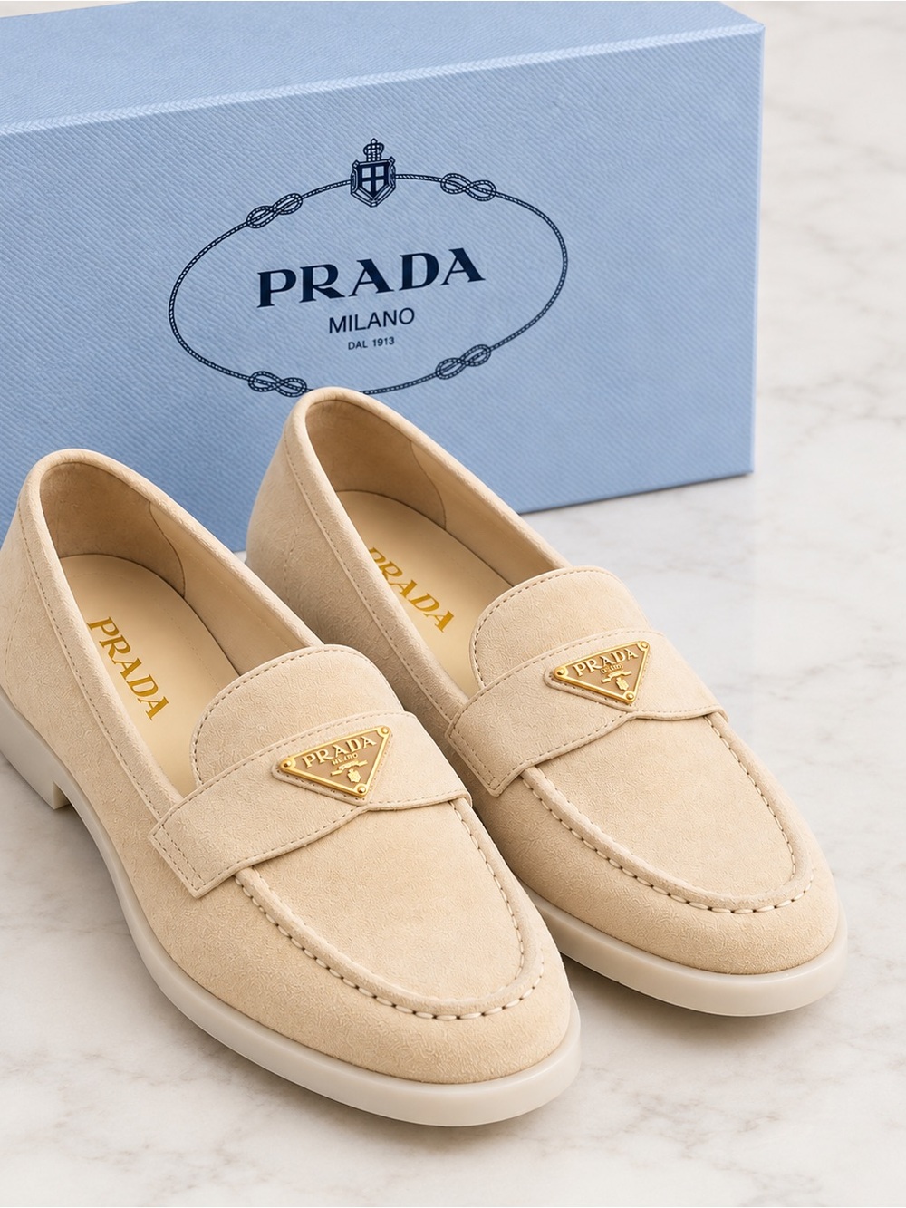 Prada Suede Leather Loafers